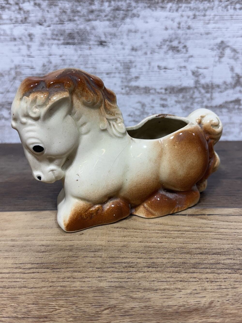 Vtg Ceramic Kneeling Horse Planter Shawnee Pottery MCM